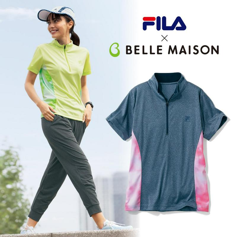 首周りもしっかり紫外線ガード！ハーフジップ半袖Ｔシャツ（フィラ/FILA）