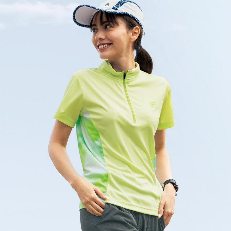 首周りもしっかり紫外線ガード！ハーフジップ半袖Ｔシャツ（フィラ/FILA）