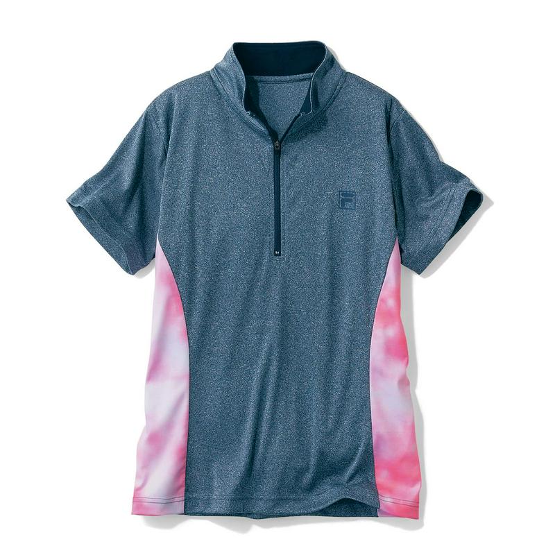 首周りもしっかり紫外線ガード！ハーフジップ半袖Ｔシャツ（フィラ/FILA）