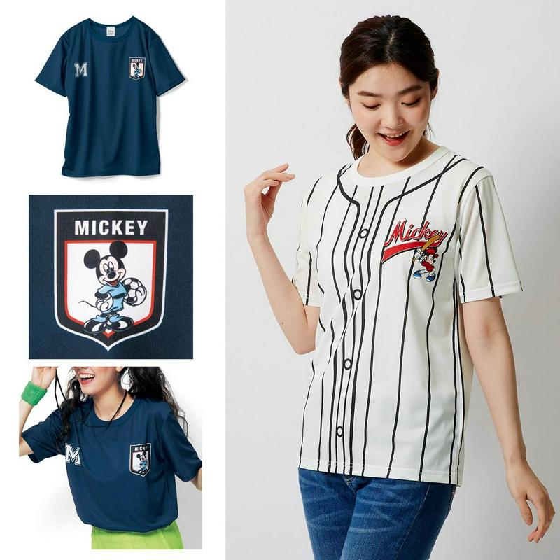 【まだまだ暑い日にぴったり！】【ユニセックス】ユニフォーム風Ｔシャツ「ミッキー＆フレンズ」（ディズニー）