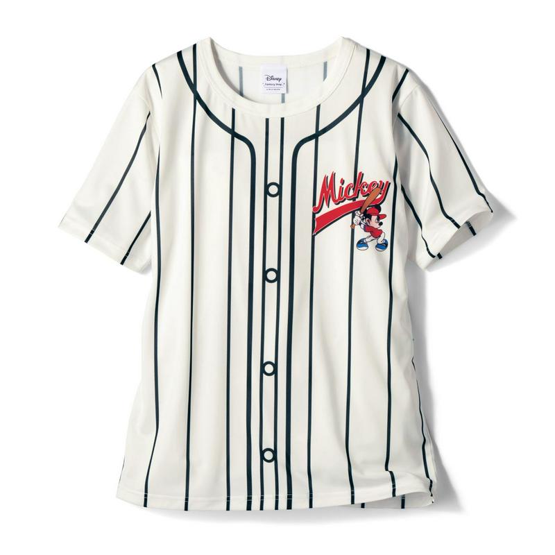 【まだまだ暑い日にぴったり！】【ユニセックス】ユニフォーム風Ｔシャツ「ミッキー＆フレンズ」（ディズニー）