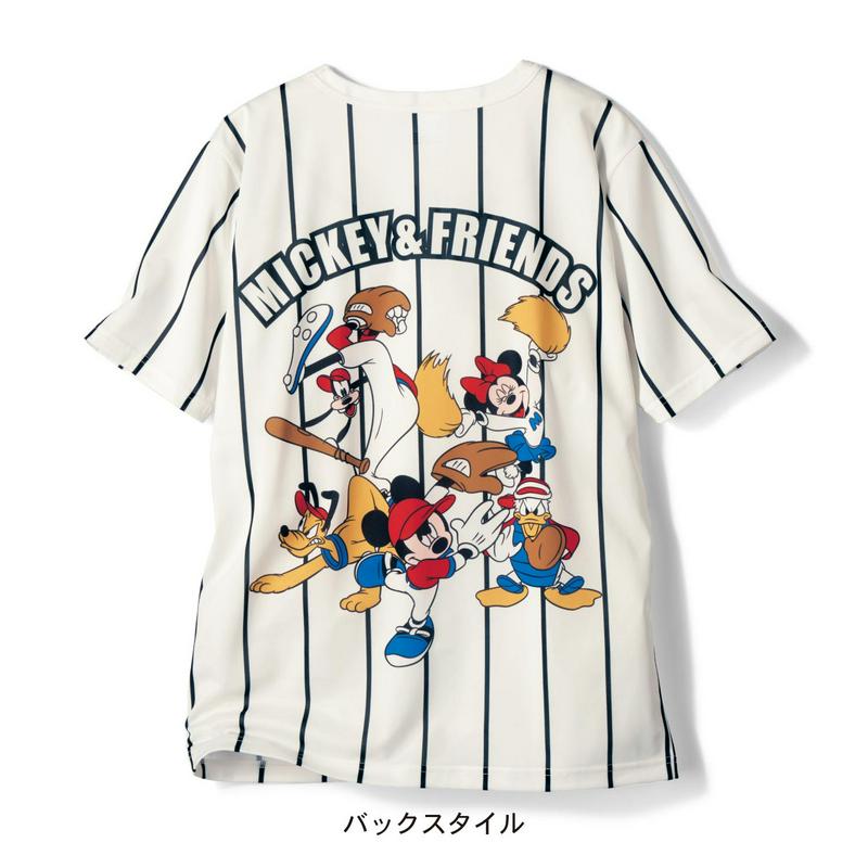 【まだまだ暑い日にぴったり！】【ユニセックス】ユニフォーム風Ｔシャツ「ミッキー＆フレンズ」（ディズニー）