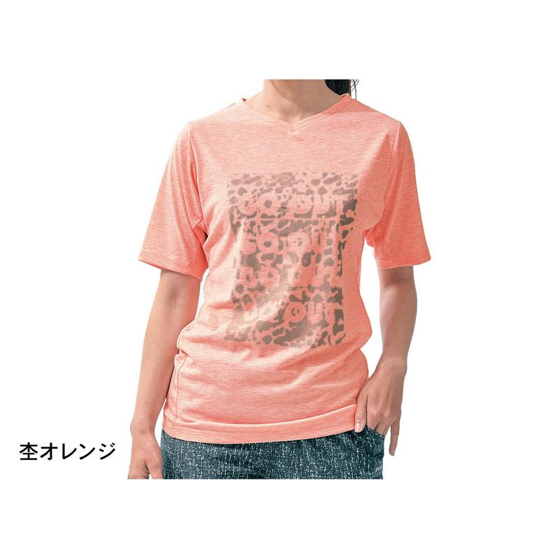 綿ライクＶネックロゴプリント半袖Ｔシャツ（ビースピックス/bspix）