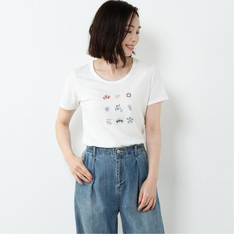 【ＮＯ　ＪＥＡＮ】刺繍プリントＴシャツ（ノージーン/NO JEAN）