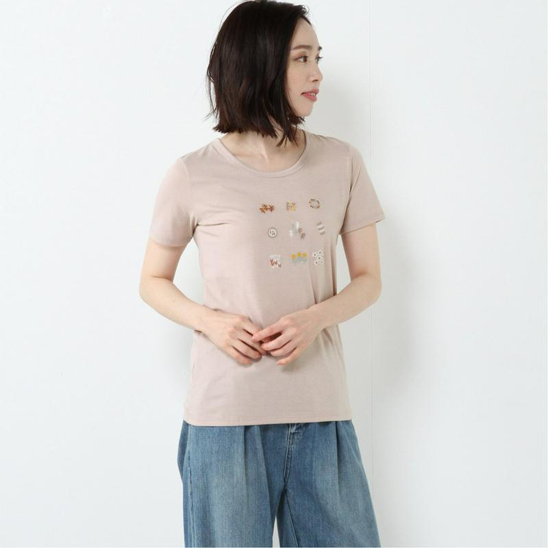 【ＮＯ　ＪＥＡＮ】刺繍プリントＴシャツ（ノージーン/NO JEAN）