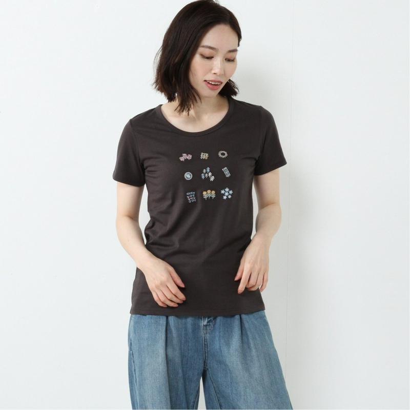 【ＮＯ　ＪＥＡＮ】刺繍プリントＴシャツ（ノージーン/NO JEAN）