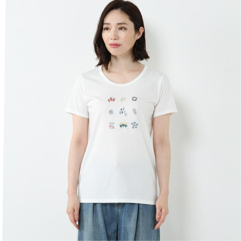 【ＮＯ　ＪＥＡＮ】刺繍プリントＴシャツ（ノージーン/NO JEAN）