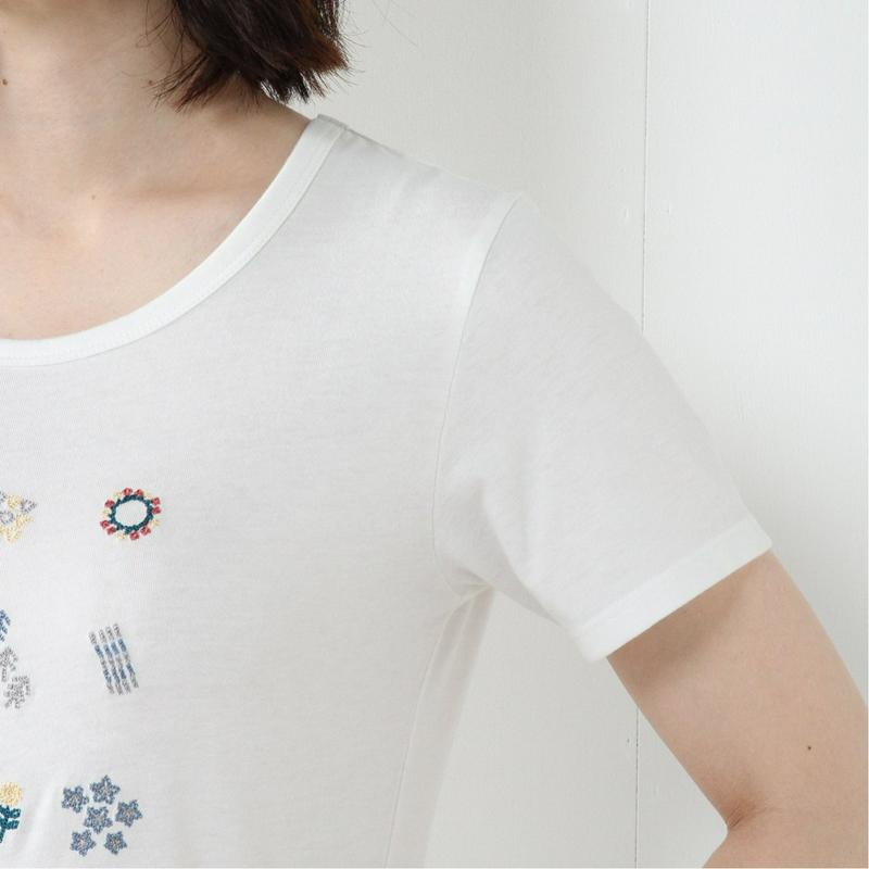 【ＮＯ　ＪＥＡＮ】刺繍プリントＴシャツ（ノージーン/NO JEAN）