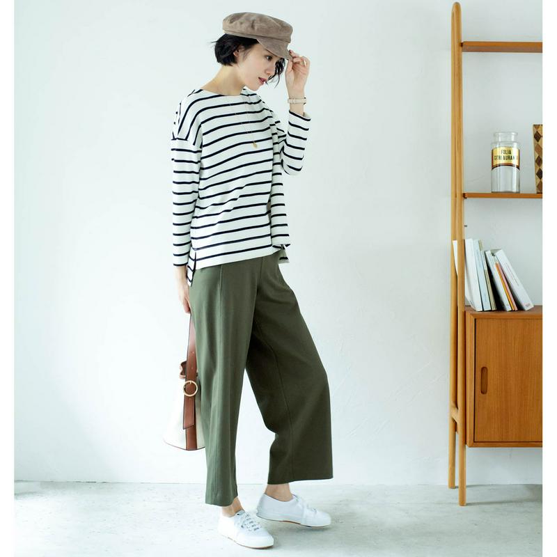 綿混ストレッチドロップショルダーカットソー（７DAYS IN LOUNGE）