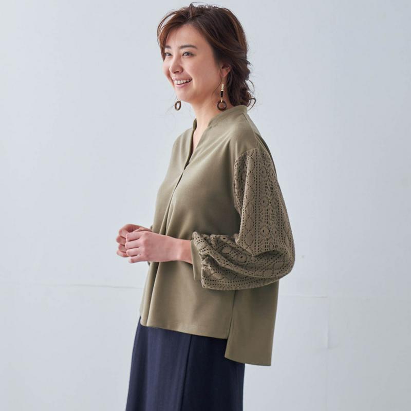 【９／２５販売終了】レース切替えカットソー【パーソナルカラー／ＡＵＴＵＭＮ】【Ｍのみ】