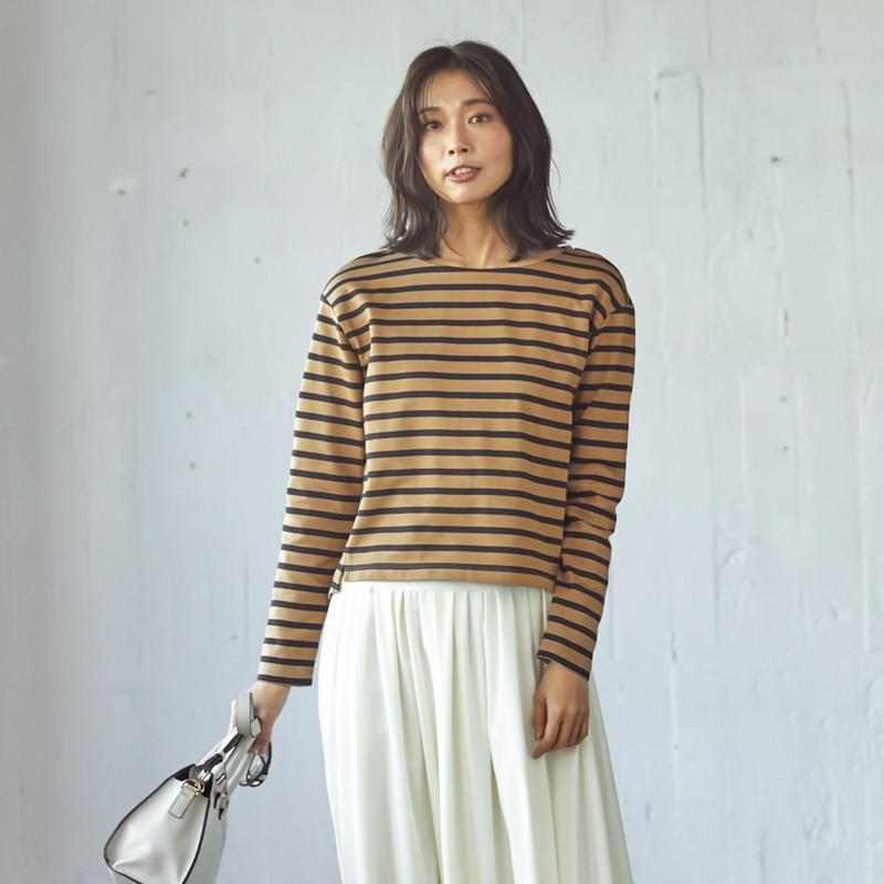 【ＳＴＹＬＥ　ＳＮＡＰセレクト】すっきり見せ大人ボーダーカットソー［日本製］（スタイルノート／StyleNote）