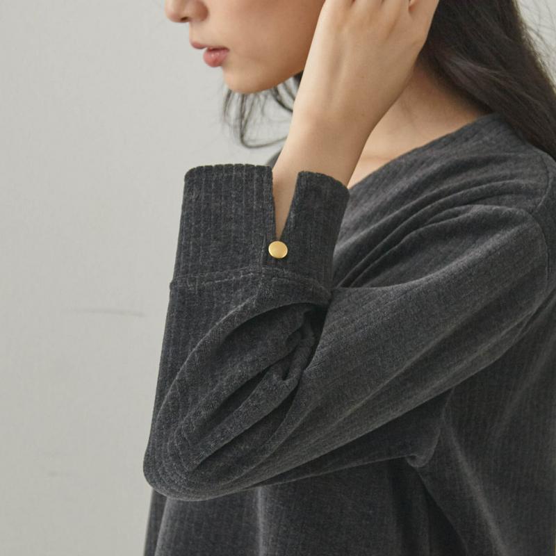 【９／２５販売終了】やわらかなカットソーコーデュロイチュニック