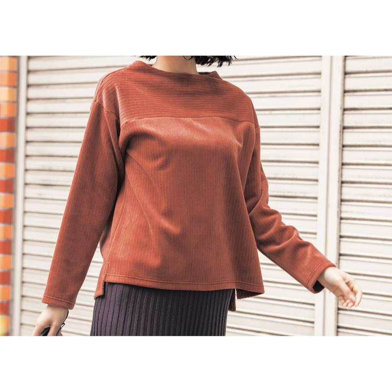 【９／２５販売終了】やわらかなカットソーコーデュロイプルオーバー