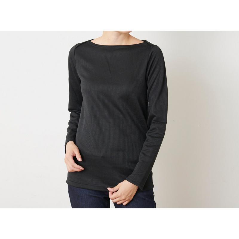 【９／２５販売終了】静電気抑制テープ付裏起毛リブボートネックＴシャツ（ページワン/PAGE ONE）