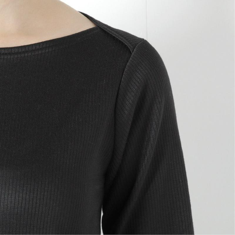 【９／２５販売終了】静電気抑制テープ付裏起毛リブボートネックＴシャツ（ページワン/PAGE ONE）