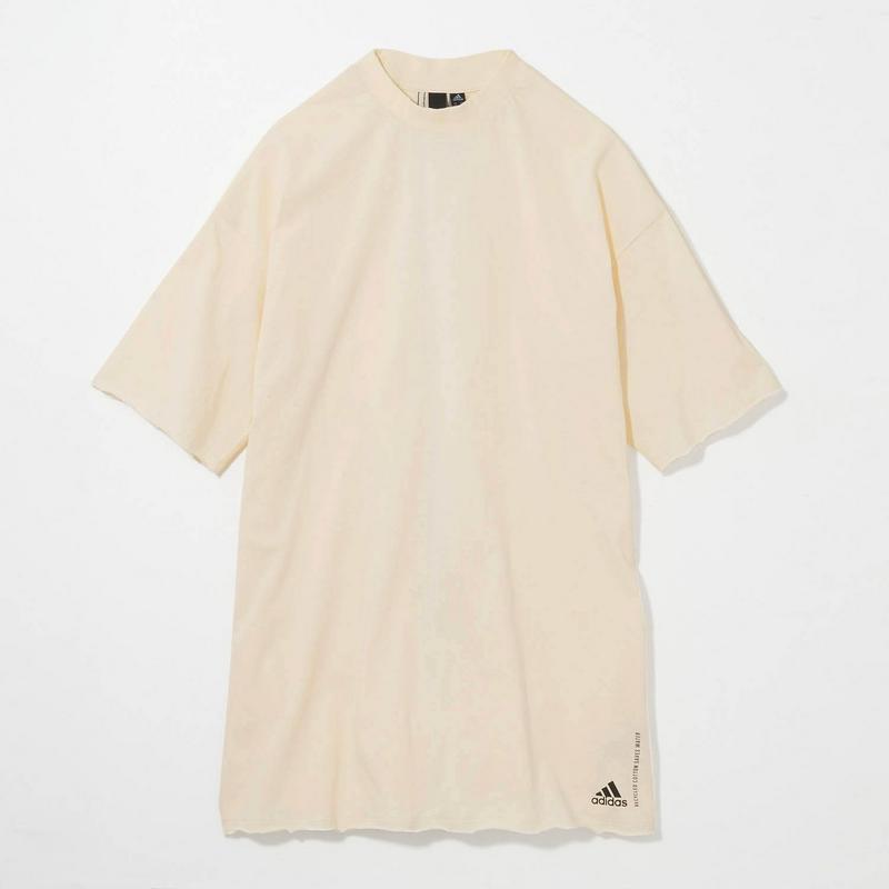 綿１００％でさらっと体型カバー◎リサイクルコットンチュニック【ブラック／Ｍのみ】（アディダス/adidas）