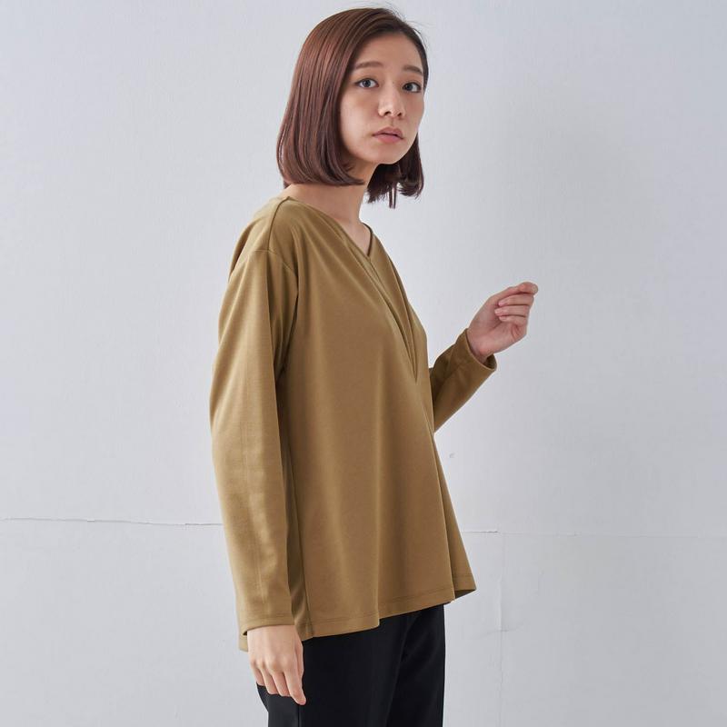 【９／２５販売終了】すっきり見えタックカットソーチュニック