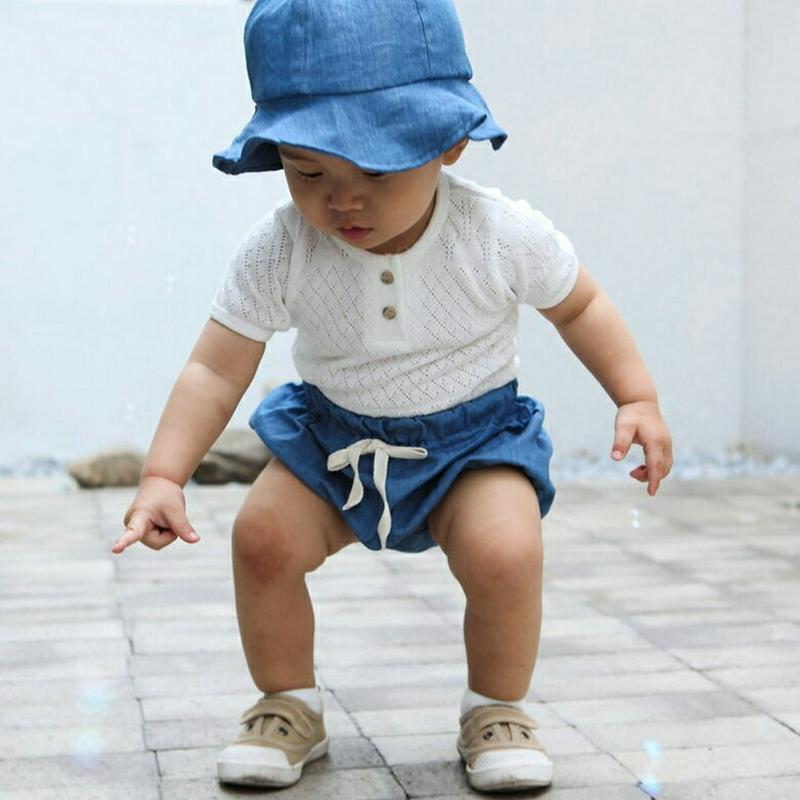【新作10%OFF】ハットSETデニムブルマパンツ・p004358 キッズ【0~2才】【pt】【セット セット商品 帽子 ハット