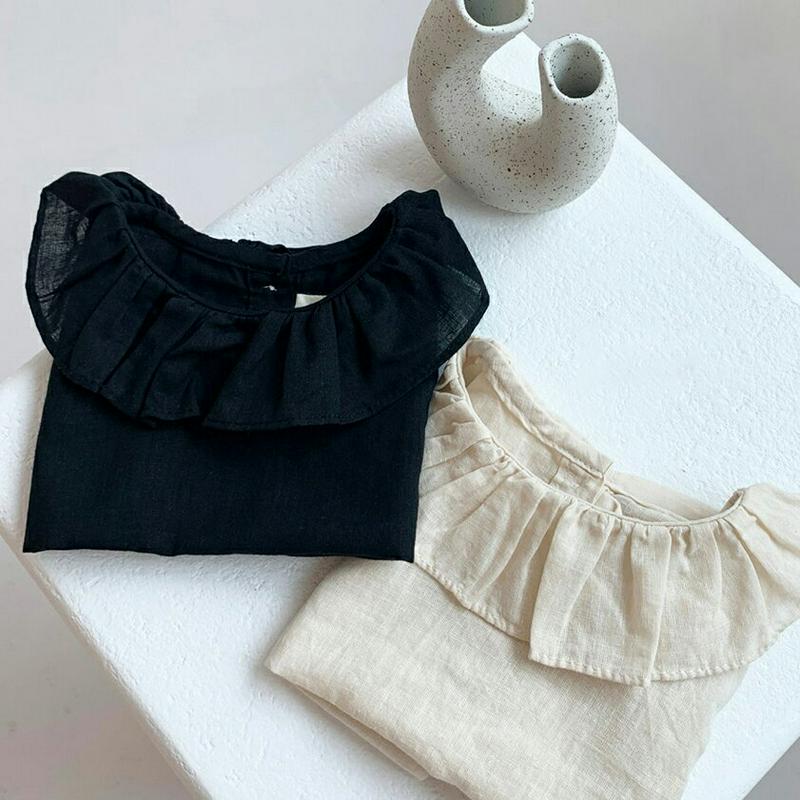【新作10%OFF】ラッフルカラーブラウス・p004364 キッズ【0~2才】【tops】【トップス ブラウス 半袖 ハーフスリ