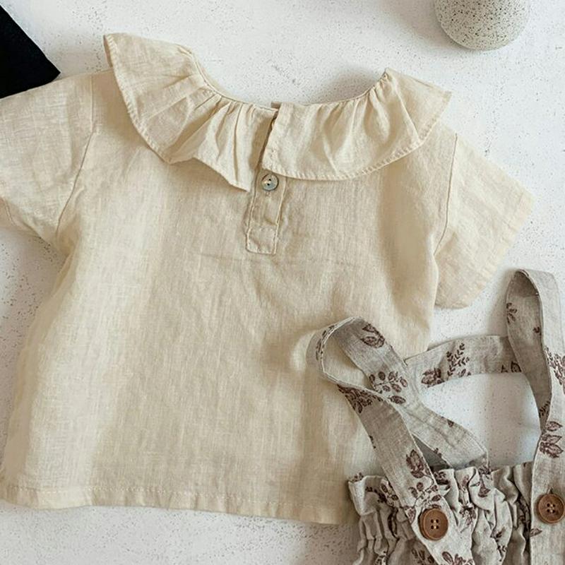 【新作10%OFF】ラッフルカラーブラウス・p004364 キッズ【0~2才】【tops】【トップス ブラウス 半袖 ハーフスリ