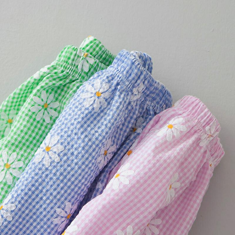 【新作10%OFF】花柄チェックブルマパンツ・p004353 キッズ【0~2才】【pt】【ブルマ ショートパンツ 短パン ズボン