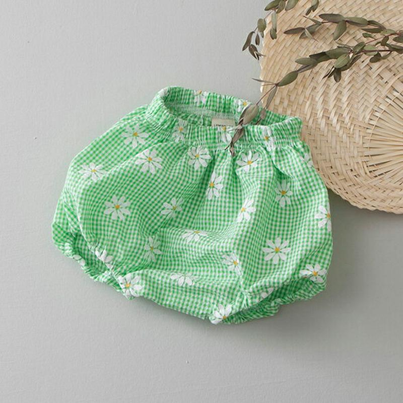 【新作10%OFF】花柄チェックブルマパンツ・p004353 キッズ【0~2才】【pt】【ブルマ ショートパンツ 短パン ズボン