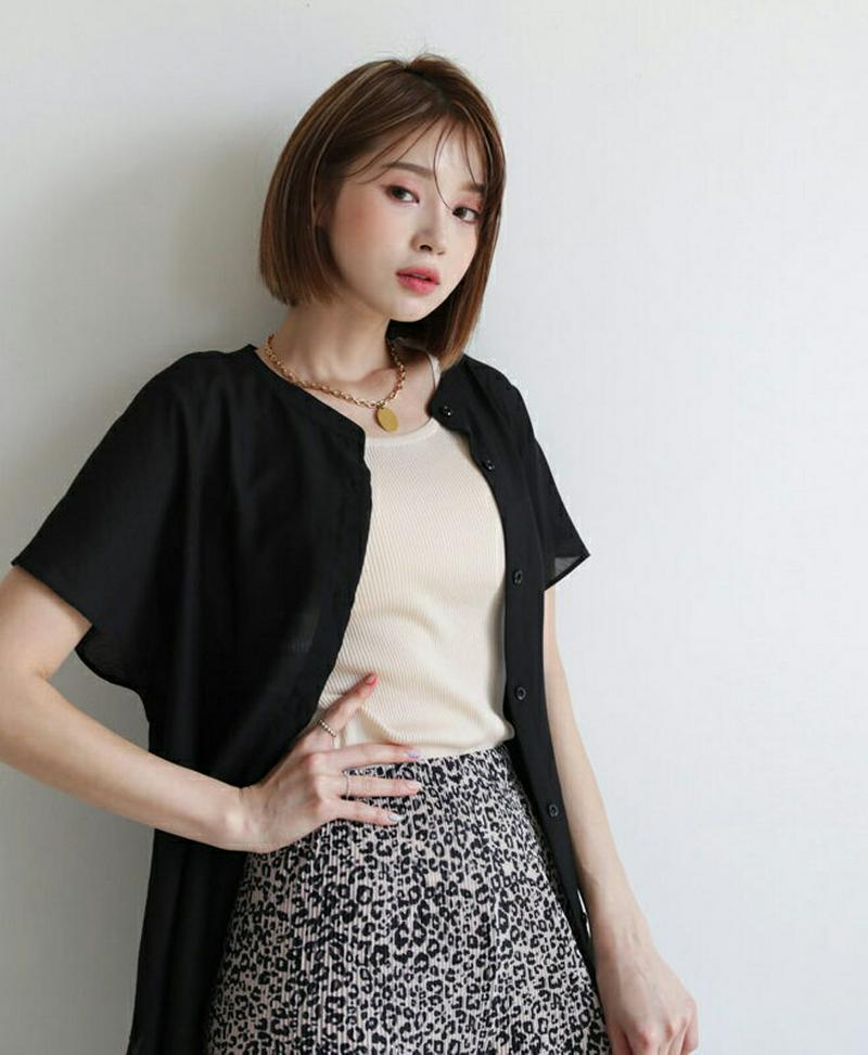 【新作10%OFF】バックスリットリボンブラウス・全3色・47746 レディース【bl】【韓国 ファッション トップス ブラウス