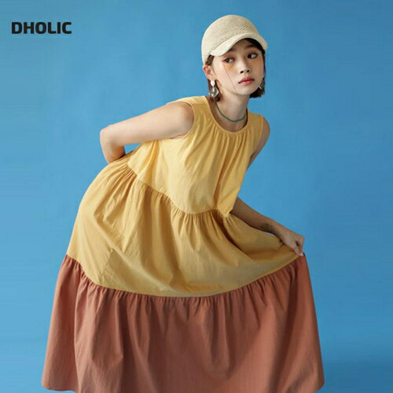 【新作10%OFF】配色ティアードワンピース・全3色・t47735 レディース【ops】【韓国 ファッション ワンピース ロング