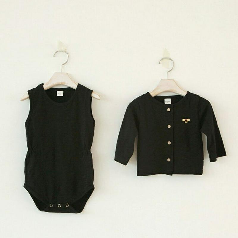 【新作10%OFF】BEEカーデ&ボディスーツSET・p004350 キッズ【0~2才】【bc】【セット set カーディガン 