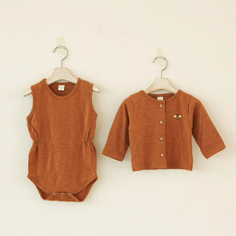 【新作10%OFF】BEEカーデ&ボディスーツSET・p004350 キッズ【0~2才】【bc】【セット set カーディガン 