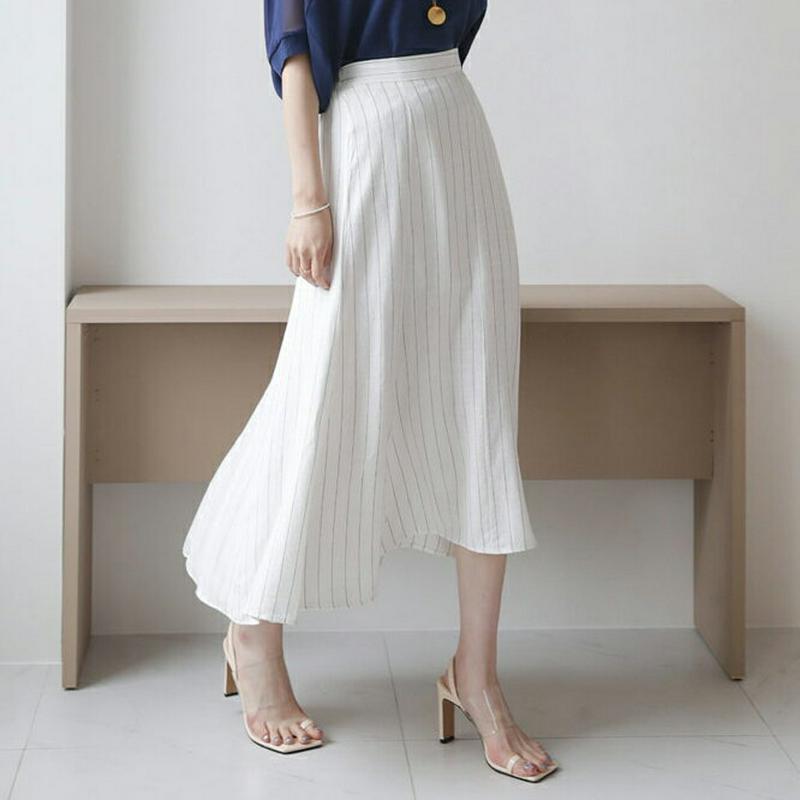 【新作10%OFF】ストライプスリットスカート・全2色・b63095 レディース【sk】【韓国 ファッション スカート ロング 