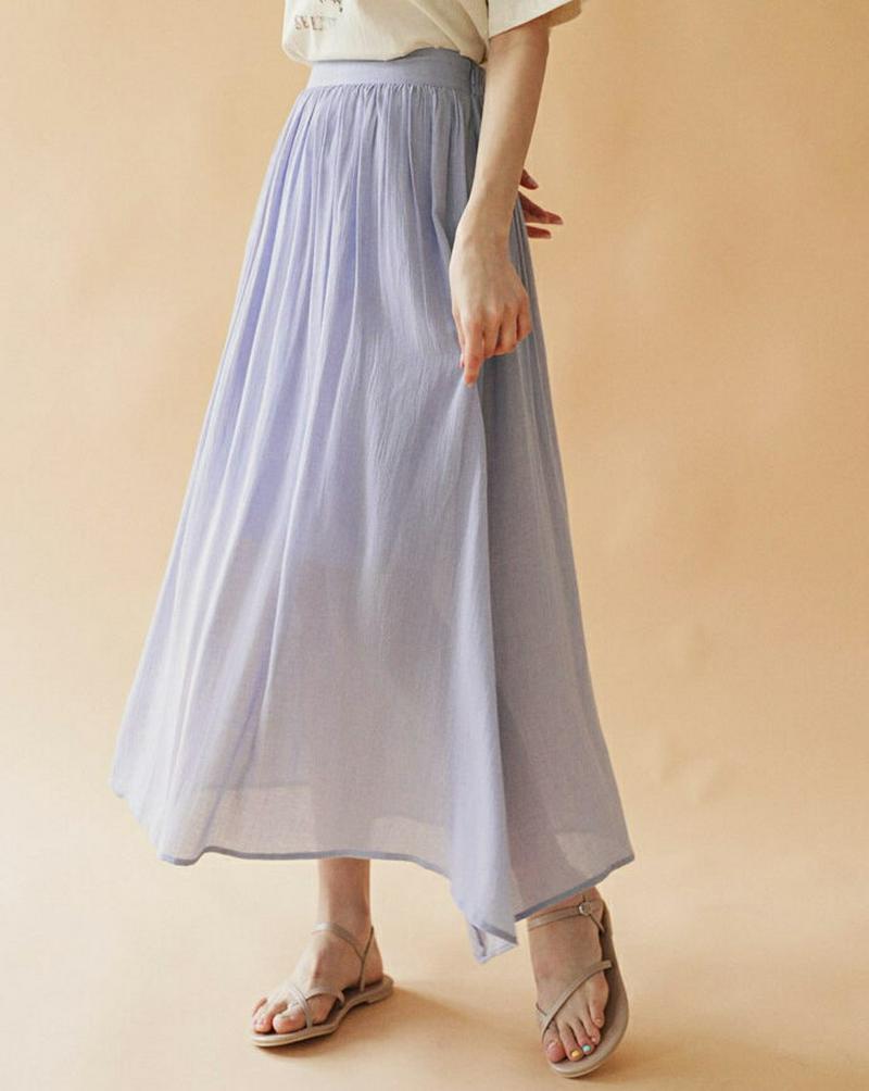 【新作10%OFF】バックゴムフレアスカート・全4色・b47731 レディース【sk】【韓国 ファッション スカート ロング ロ