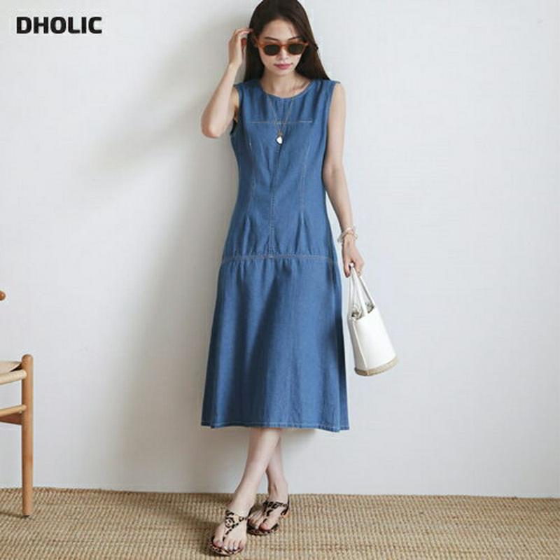 【新作10%OFF】デニムコントラストワンピース・全2色・t63083 レディース【ops】【韓国 ファッション ワンピース ロ