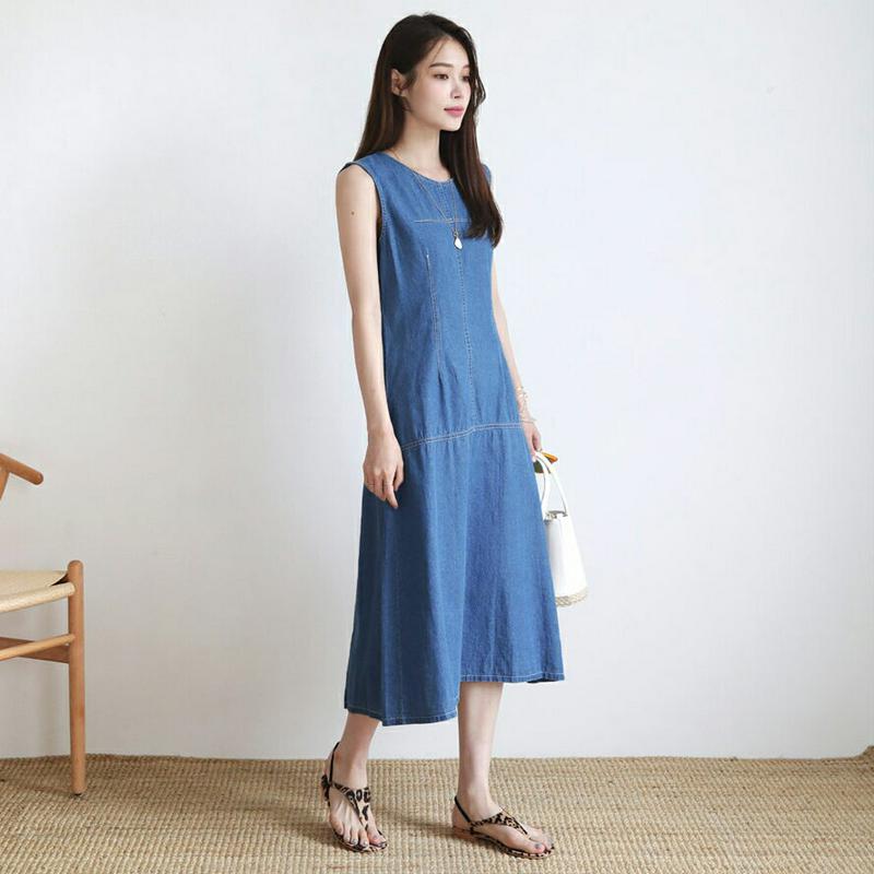 【新作10%OFF】デニムコントラストワンピース・全2色・t63083 レディース【ops】【韓国 ファッション ワンピース ロ