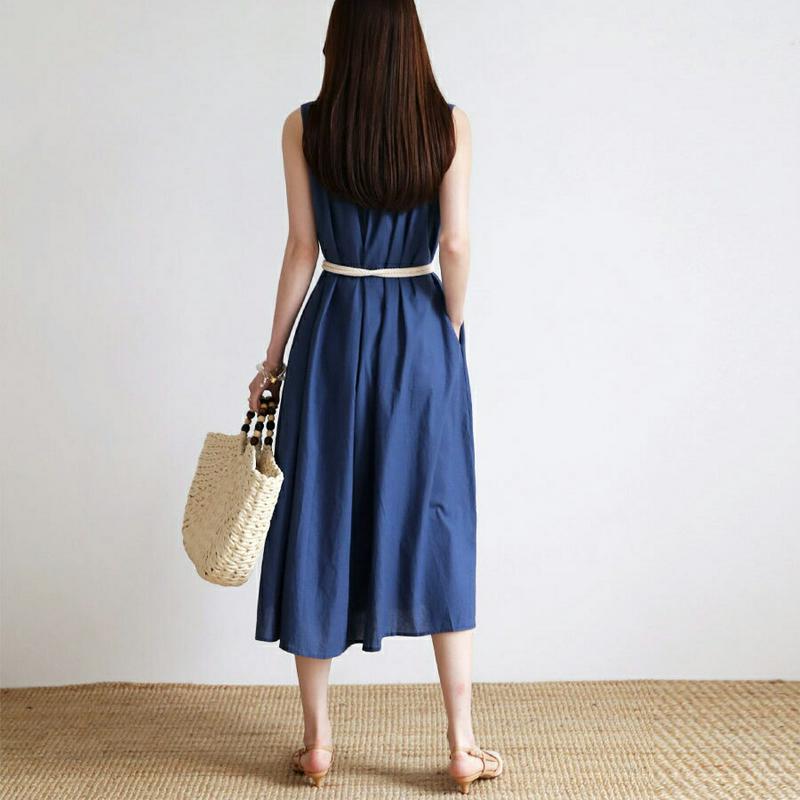 【新作10%OFF】ボタンスリーブレスワンピース・全2色・t63064 レディース【ops】【韓国 ファッション ワンピース ス