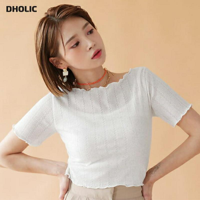 【新作10%OFF】リネン混ウェーブTシャツ・全5色・t47741 レディース【tops】【韓国 ファッション トップス Tシャ