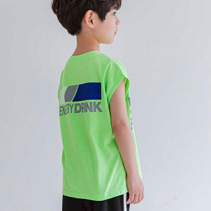 バックロゴフレンチスリーブTシャツ・u04295・キッズ 【3~8才】【tops】【韓国 ファッション トップス Tシャツ カッ