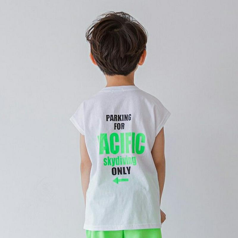 バック英字ロゴTシャツ・u04293・キッズ 【3~8才】【tops】【韓国 ファッション トップス Tシャツ カットソー ノー