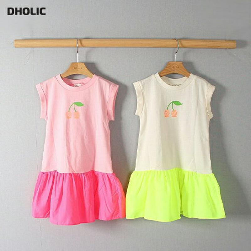 配色ヘムスリーブレスワンピース・u04291・キッズ 【3~8才】【ops】【韓国 ファッション ワンピース ミディ ミドル 膝