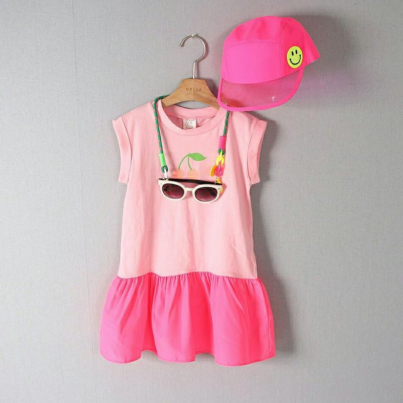 配色ヘムスリーブレスワンピース・u04291・キッズ 【3~8才】【ops】【韓国 ファッション ワンピース ミディ ミドル 膝