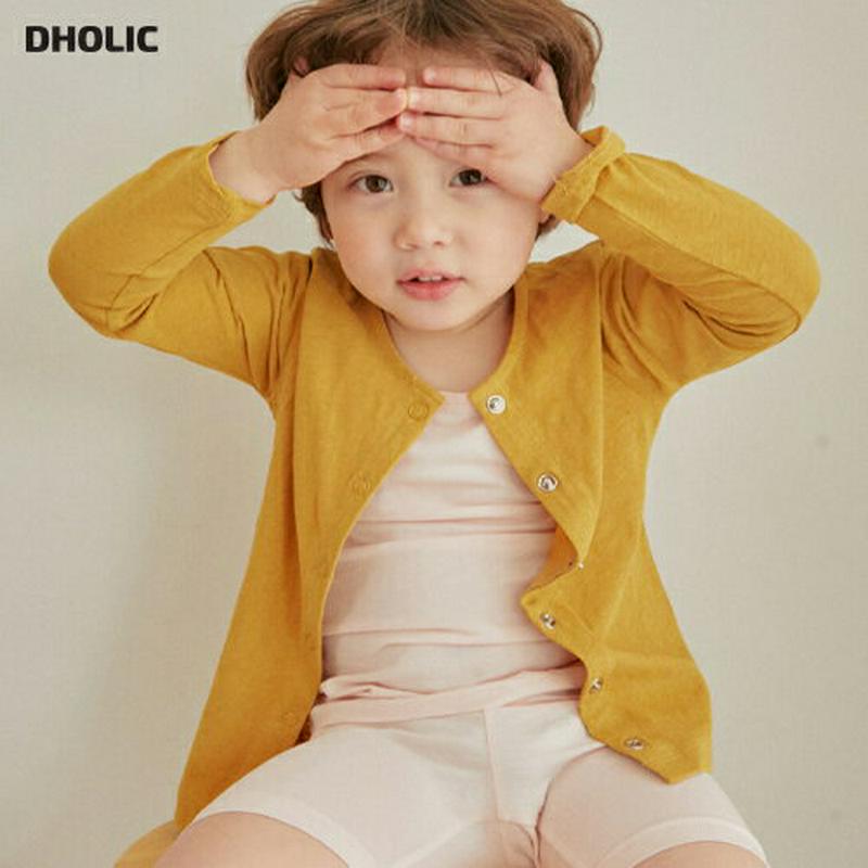 コットンカーディガン・u03803-2・キッズ 【3~8才】【cd】【韓国 ファッション カーデ ラウンドネック 長袖 ボタン 