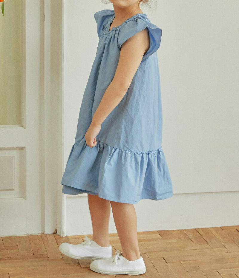 フレアヘムワンピース・u03795-2・キッズ 【3~8才】【ops】【韓国 ファッション ワンピース ミディ ミドル 膝丈 ロ