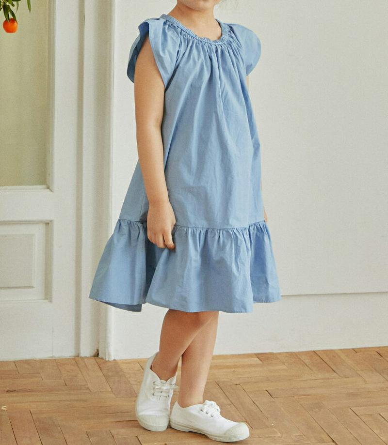 フレアヘムワンピース・u03795-2・キッズ 【3~8才】【ops】【韓国 ファッション ワンピース ミディ ミドル 膝丈 ロ