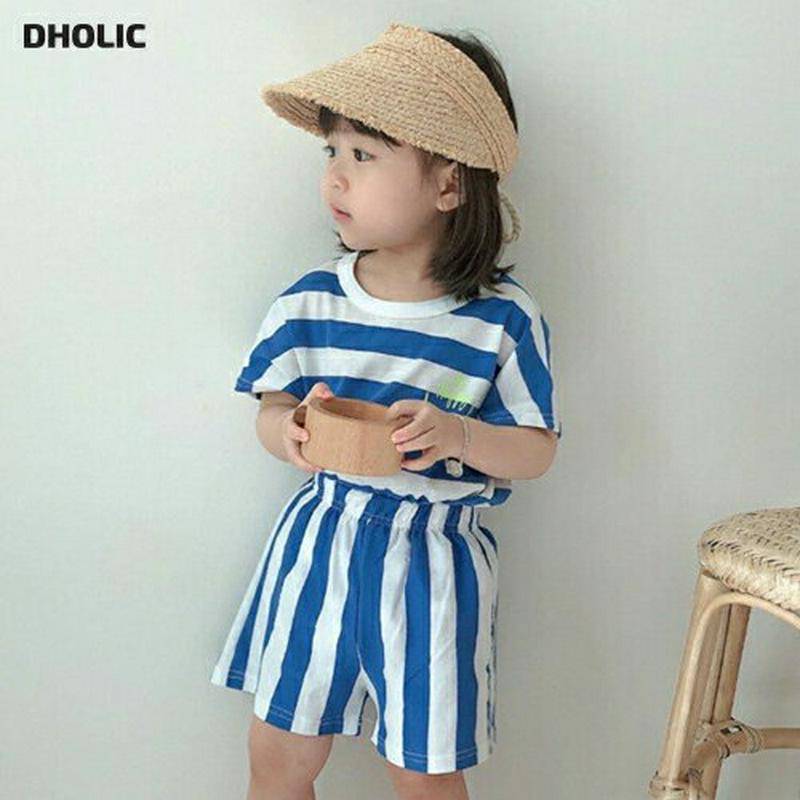 ボーダー半袖Tシャツ上下SET・u04391 キッズ【3~8才】【SET】【トップス ボトムス セットアップ Tシャツ ショート