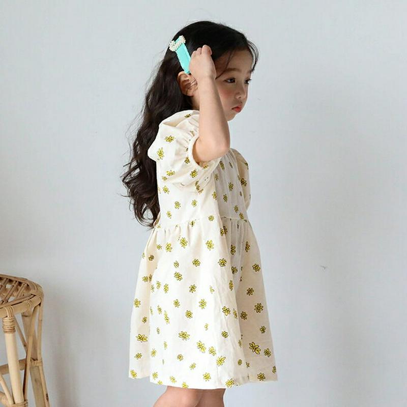 フラワーボリュームスリーブワンピース・u04390 キッズ【3~8才】【ops】【ワンピース 花柄ワンピース フラワー 女の子 