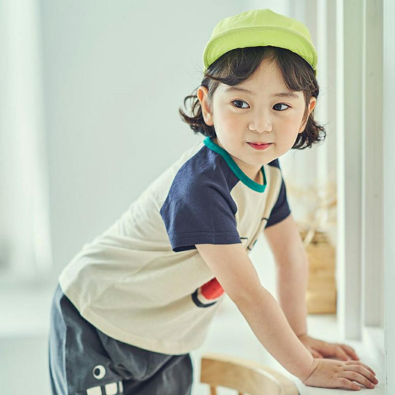 ウォーターメロンラグランTシャツ u03526・キッズ 【3~8才】【tops】【韓国 ファッション トップス Tシャツ カット