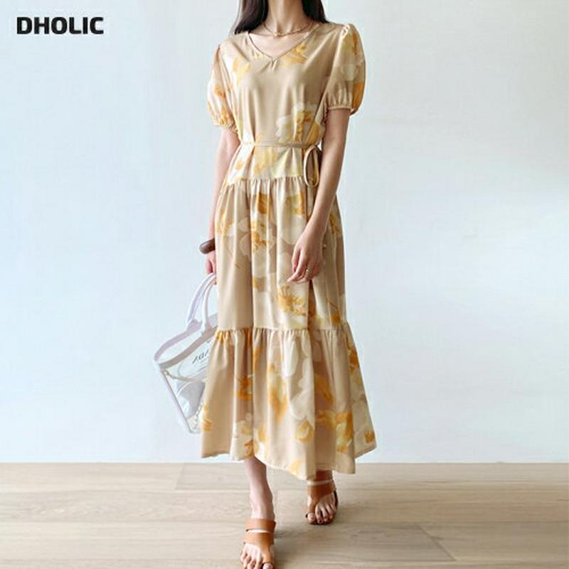 ストラップ付2WAY花柄ワンピース・全2色・t56513 レディース【ops】【韓国 ファッション ワンピース ロング丈 ロング