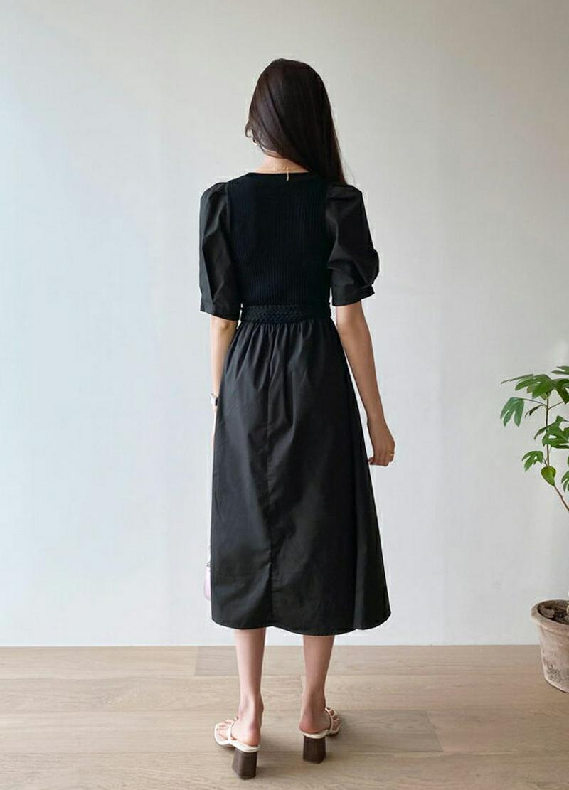 リブコントラストワンピース・全2色・b56511 レディース【ops】【韓国 ファッション ワンピース ロング ロングワンピース