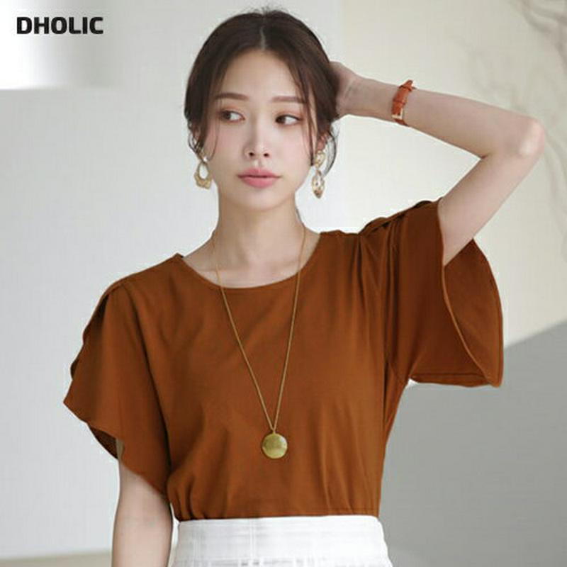 チューリップスリーブTシャツ・全5色・b63099 レディース【tops】【韓国 ファッション トップス Tシャツ チューリップ