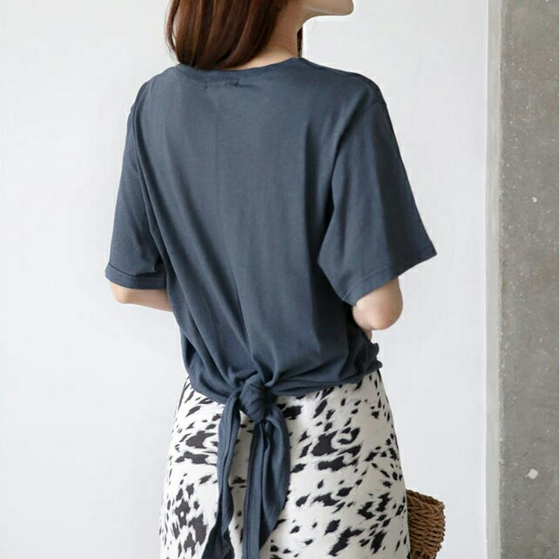 バックスリットTシャツ・全4色・b63101 レディース【tops】【韓国 ファッション トップス Tシャツ 半袖 ハーフスリー